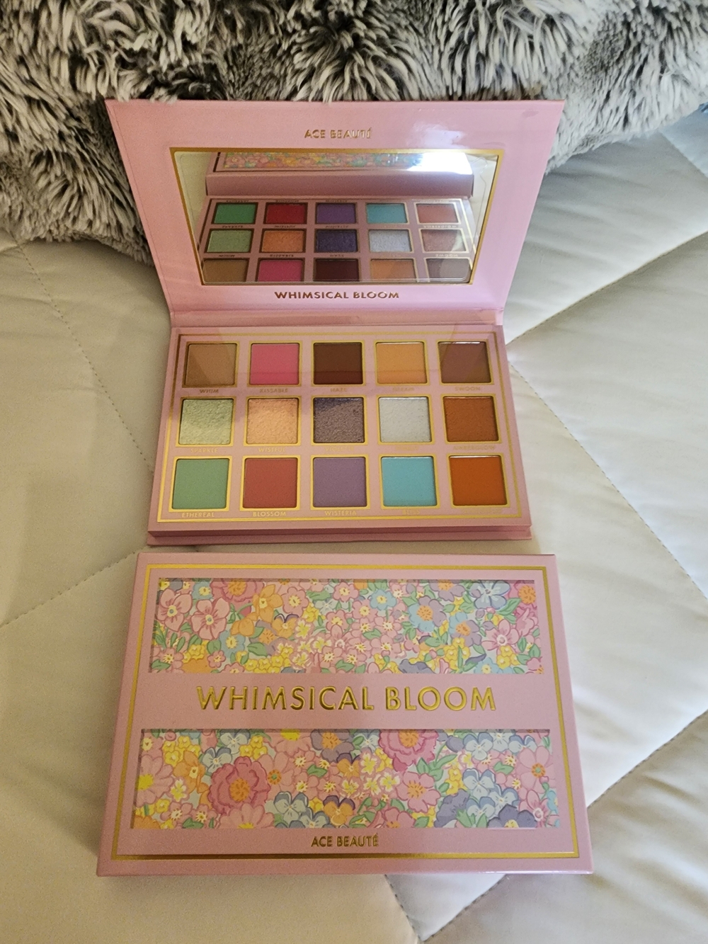 Ace Beaute Whimsical Bloom Eyeshadow Palette - Pink, Mint & Purple Accents